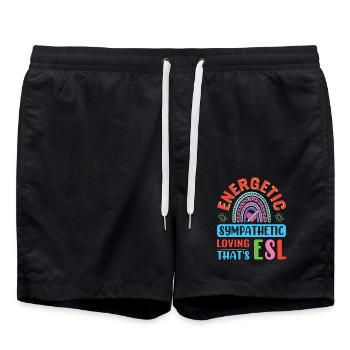 ESL-Lehrer ESL Unterricht - Badeshorts - Schwarz - Vorne - AI Model Male 185 light (185cm)