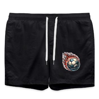 Soccer Flames Ball - Swim Trunks - black - Front - AI Model Male 185 light (185cm)