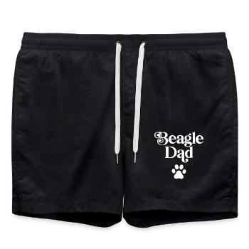 Beagle Dad - Swim Trunks - black - Front - AI Model Male 185 light (185cm)