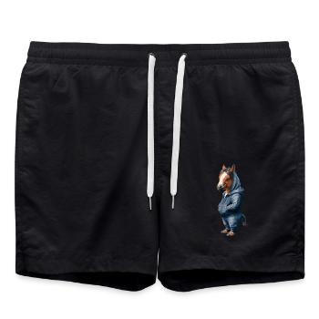 Funny Horse Street Art Hoodie Look Cool Urban - Swim Trunks - black - Front - AI Model Male 185 light (185cm)