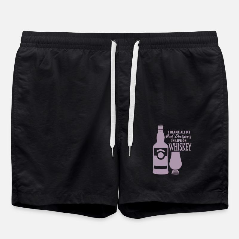 Mauvaises décisions Dicton du whisky - Short de bain - noir
