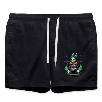 Pâques effrayante - Lapin de Pâques - Oeuf de Pâques - Cadeau - Short de bain - noir - Devant - AI Model Male 185 light (185cm)