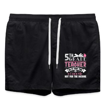 5th Grade Teacher In It For The Outcome - Swim Trunks - black - Front - AI Model Male 185 light (185cm)