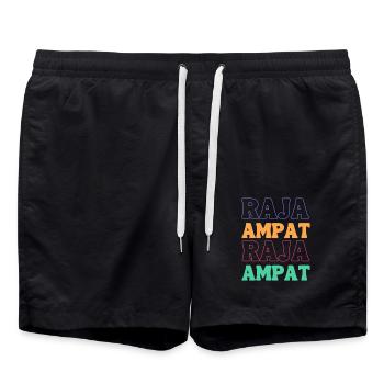 Colorful Raja Ampat - Swim Trunks - black - Front - AI Model Male 185 light (185cm)