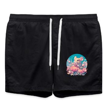 Mäuse Maus - Badeshorts - Schwarz - Vorne - AI Model Male 185 light (185cm)