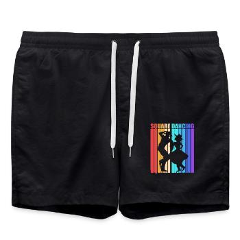 Square Dance - Swim Trunks - black - Front - AI Model Male 185 light (185cm)