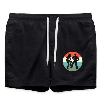Danse carrée - Short de bain - noir - Devant - AI Model Male 185 light (185cm)