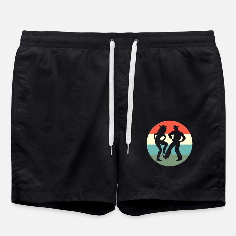Square Dance - Swim Trunks - black