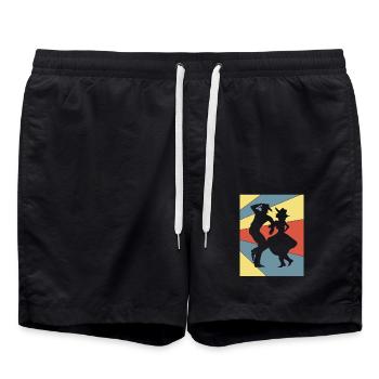 Square Dance - Swim Trunks - black - Front - AI Model Male 185 light (185cm)