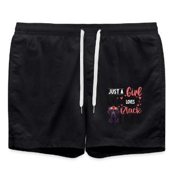 Juste une fille qui aime les laboratoires noirs - Short de bain - noir - Devant - AI Model Male 185 light (185cm)
