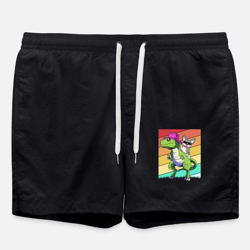 Boston Terrier - Swim Trunks - black