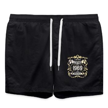 56. Geburtstag Geschenk Mann Original März 1969 - Badeshorts - Schwarz - Vorne - AI Model Male 185 light (185cm)