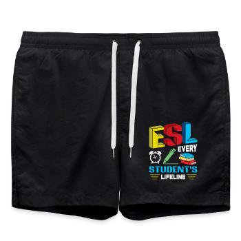 ESL-Lehrer ESL Unterricht - Badeshorts - Schwarz - Vorne - AI Model Male 185 light (185cm)