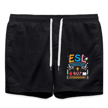 ESL-Lehrer ESL Unterricht - Badeshorts - Schwarz - Vorne - AI Model Male 185 light (185cm)