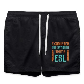 ESL-Lehrer ESL Unterricht - Badeshorts - Schwarz - Vorne - AI Model Male 185 light (185cm)