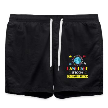 ESL-Lehrer ESL Unterricht - Badeshorts - Schwarz - Vorne - AI Model Male 185 light (185cm)