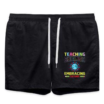 ESL-Lehrer ESL Unterricht - Badeshorts - Schwarz - Vorne - AI Model Male 185 light (185cm)