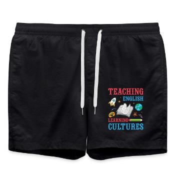 ESL-Lehrer ESL Unterricht - Badeshorts - Schwarz - Vorne - AI Model Male 185 light (185cm)