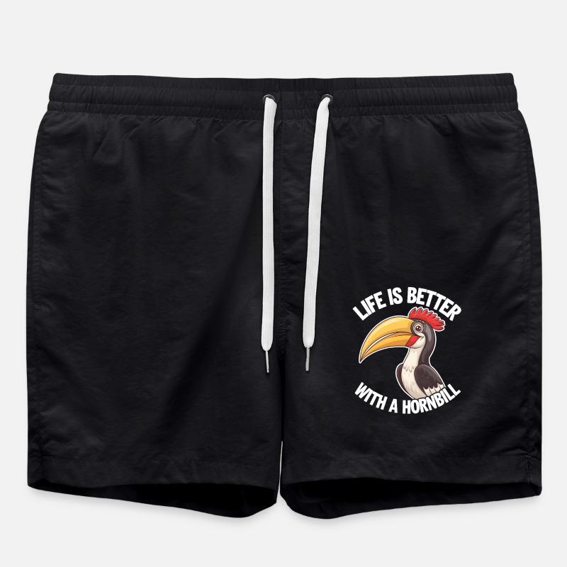 Nashornvogel - Badeshorts - Schwarz
