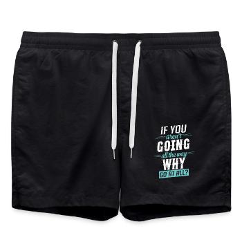 Motivation Spruch geh den ganzen Weg - Badeshorts - Schwarz - Vorne - AI Model Male 185 light (185cm)