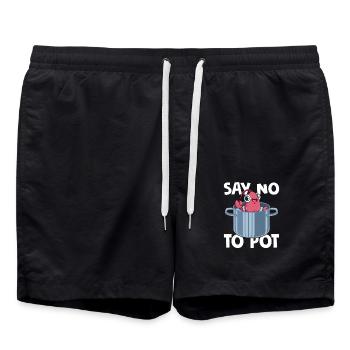 Say No To Pot Seafood Shrimp Lover - Badeshorts - Schwarz - Vorne - AI Model Male 185 light (185cm)