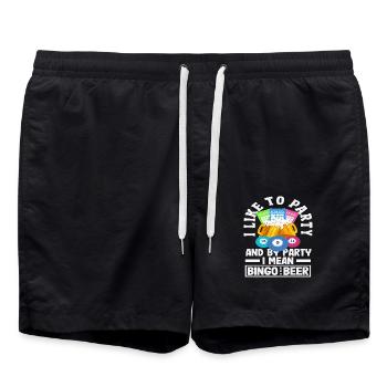 Bingo Player Party I Mean Bingo And Beer - Swim Trunks - black - Front - AI Model Male 185 light (185cm)