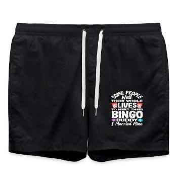 Joueur de bingo J’ai épousé le mien - Short de bain - noir - Devant - AI Model Male 185 light (185cm)