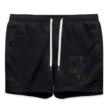 Yogyakarta Indonesia - Swim Trunks - black - Front - AI Model Male 185 light (185cm)