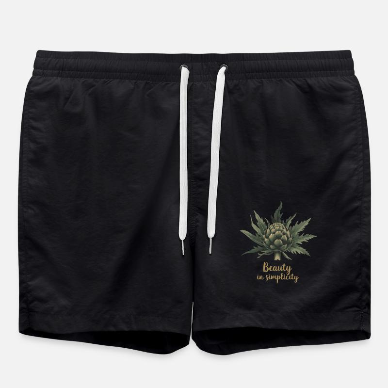 ARTICHOKES, BEAUTY IN SIMPLICITY - Swim Trunks - black