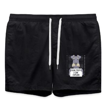 Zwergschnauzer - Badeshorts - Schwarz - Vorne - AI Model Male 185 light (185cm)