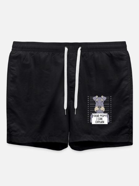 Zwergschnauzer - Badeshorts - Schwarz
