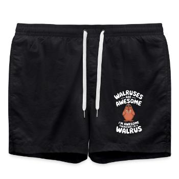 Walross - Badeshorts - Schwarz - Vorne - AI Model Male 185 light (185cm)