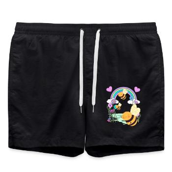 Enfants Enfant Arc-en-ciel Insecte Insecte Bébé - Short de bain - noir - Devant - AI Model Male 185 light (185cm)