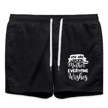 Beste Mama Spruch Mutter Sprüche - Badeshorts - Schwarz - Vorne - AI Model Male 185 light (185cm)