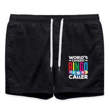 Bingo Spieler Weltbester Ansager - Badeshorts - Schwarz - Vorne - AI Model Male 185 light (185cm)