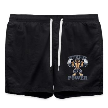 Rottweiler Power Gym Powerlifting Strength - Swim Trunks - black - Front - AI Model Male 185 light (185cm)