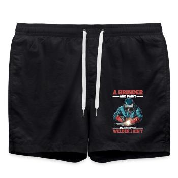A Grinder And Paint Make Me The Welder I Ain't 2 - Badeshorts - Schwarz - Vorne - AI Model Male 185 light (185cm)