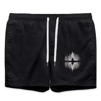 Angler in the dark forest - Swim Trunks - black - Front - AI Model Male 185 light (185cm)