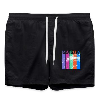 Papua Indonesia - Swim Trunks - black - Front - AI Model Male 185 light (185cm)