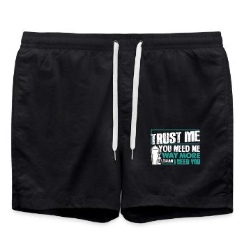 Bartender Trust Me You Need Me More - Swim Trunks - black - Front - AI Model Male 185 light (185cm)