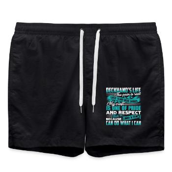 Deckhand's Life The Pain Is Real - Swim Trunks - black - Front - AI Model Male 185 light (185cm)