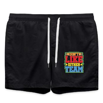 Don't Like Either Team - Badeshorts - Schwarz - Vorne - AI Model Male 185 light (185cm)