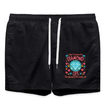Diamond Painting Artist The Life Chose Me Diamond - Badeshorts - Schwarz - Vorne - AI Model Male 185 light (185cm)