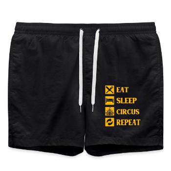 Eat Sleep Circus Repeat - Swim Trunks - black - Front - AI Model Male 185 light (185cm)