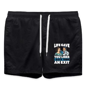 Chirurgie plastique La vie vous a donné des lignes Infirmière esthétique - Short de bain - noir - Devant - AI Model Male 185 light (185cm)