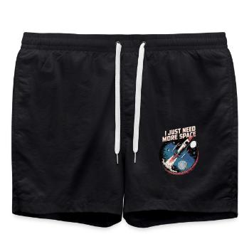 I Just Need More Space – Rocket - Badeshorts - Schwarz - Vorne - AI Model Male 185 light (185cm)