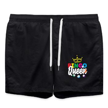 Bingo Königin Spielerin Krone Freude - Badeshorts - Schwarz - Vorne - AI Model Male 185 light (185cm)