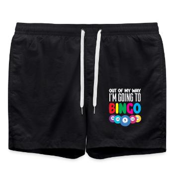 Bingo Aus Dem Weg Ich Gehe Zum Bingo - Badeshorts - Schwarz - Vorne - AI Model Male 185 light (185cm)