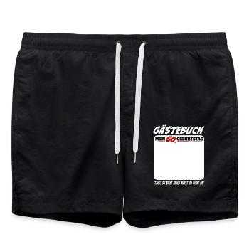 60th Birthday Guestbook 60 Years of Funny - Swim Trunks - black - Front - AI Model Male 185 light (185cm)