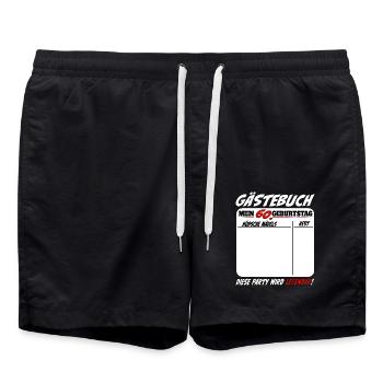 60th Birthday Guestbook 60 Years of Funny - Swim Trunks - black - Front - AI Model Male 185 light (185cm)